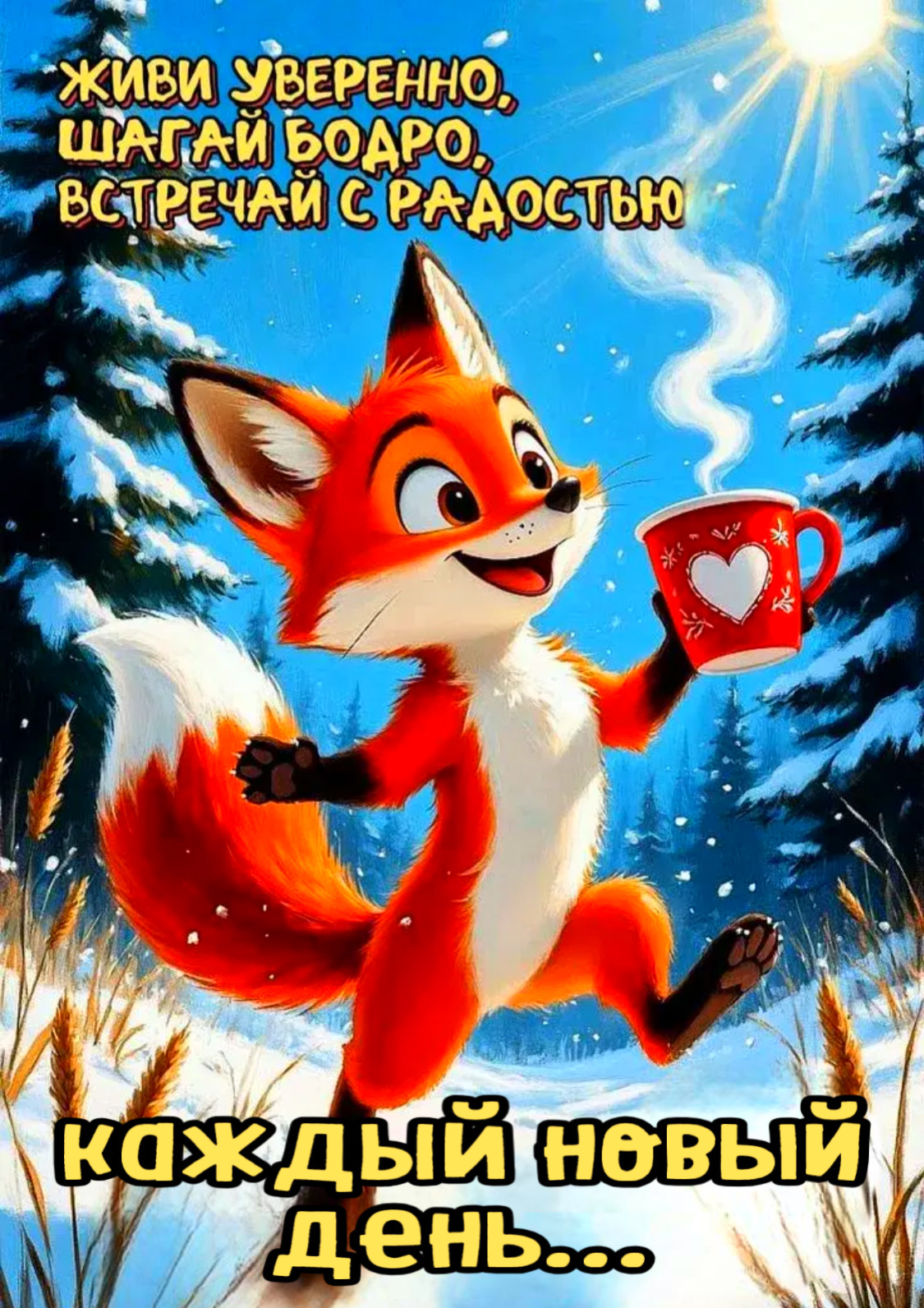 Живи уверенно, шагай бодро, встречай с радостью
каждый новый день...