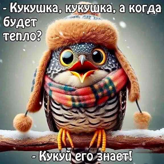 - Кукушка, кукушка, а когда будет тепло?
- Кукуй его знает!