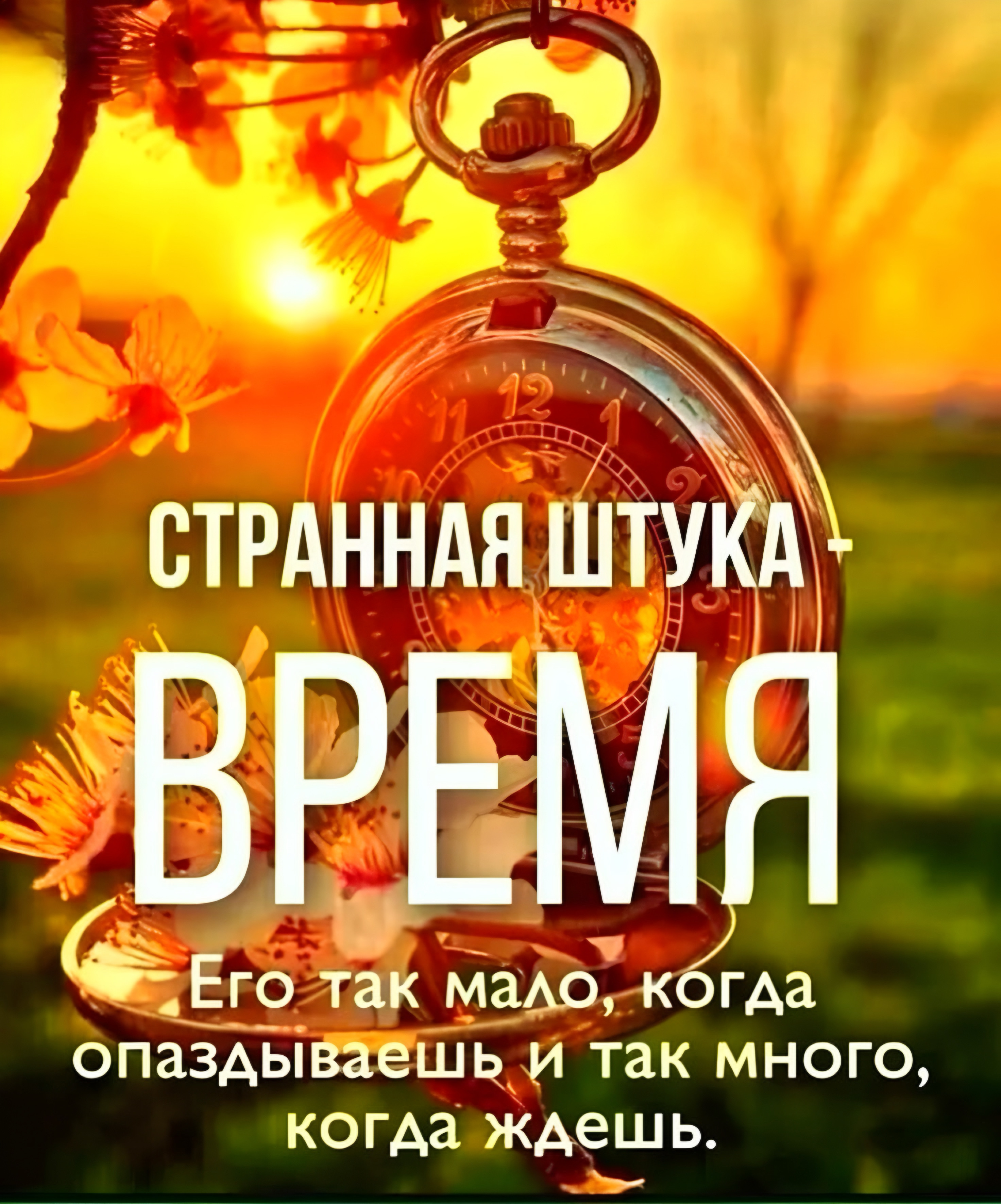 СТРАННАЯ ШТУКА - ВРЕМЯ Его так мало, когда опаздываешь и так много, когда ждешь.