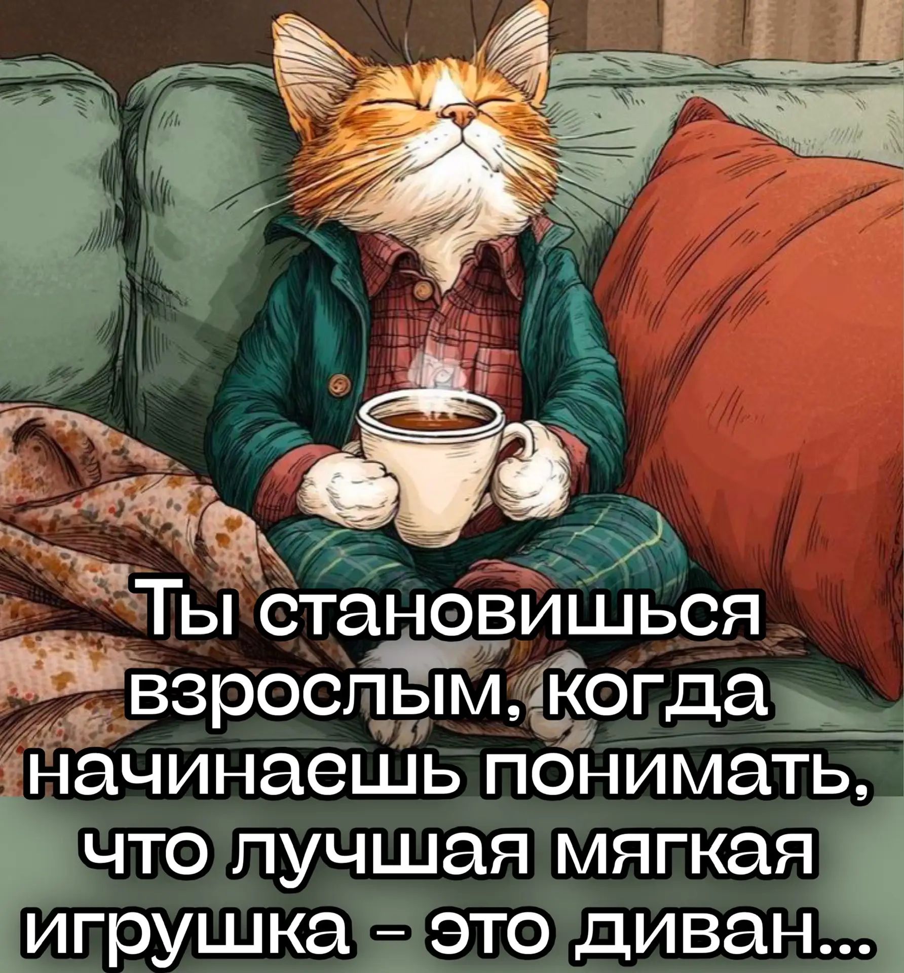 Ты становишься взрослым, когда начинаешь понимать, что лучшая мягкая игрушка - это диван..
