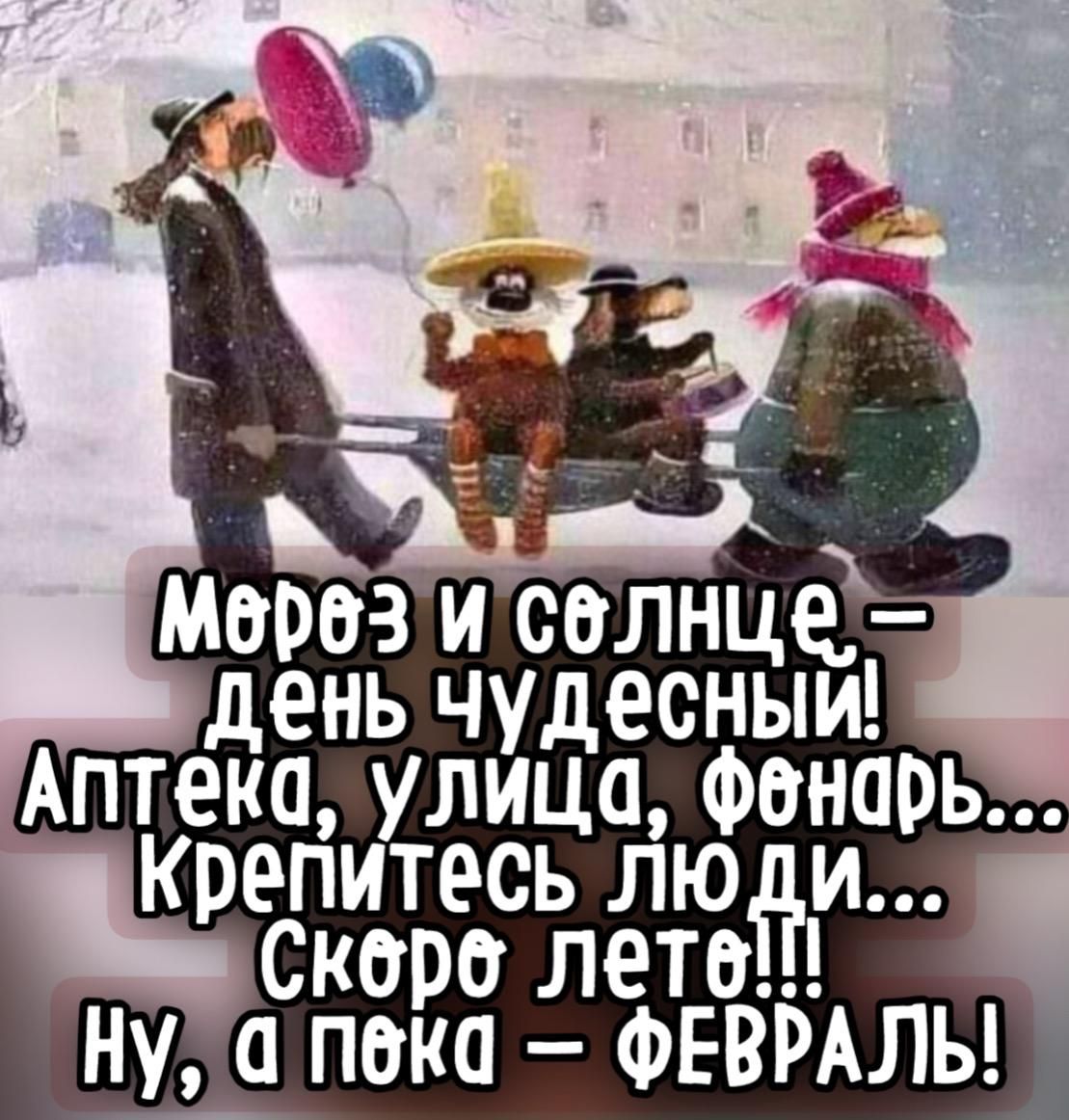 Мороз и солнце – день чудесный! Аптека, улица, фонарь... Крепитесь люди... Скоро лететь!!! Ну, а пока – ФЕВРАЛЬ!