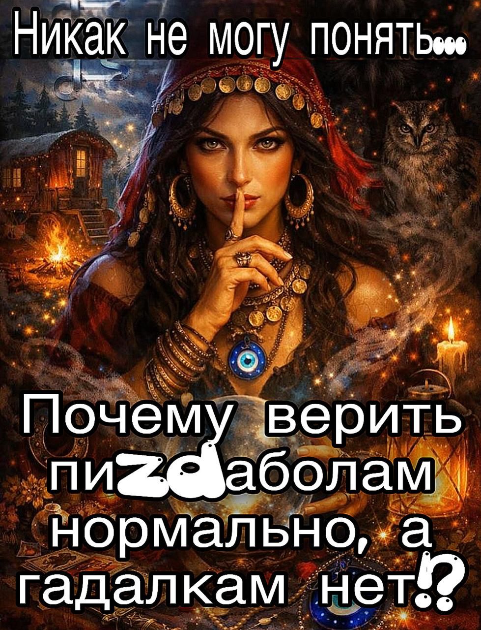 Никак не могу понять... Почему верить пиздаболам нормально, а гадалкам нет!?