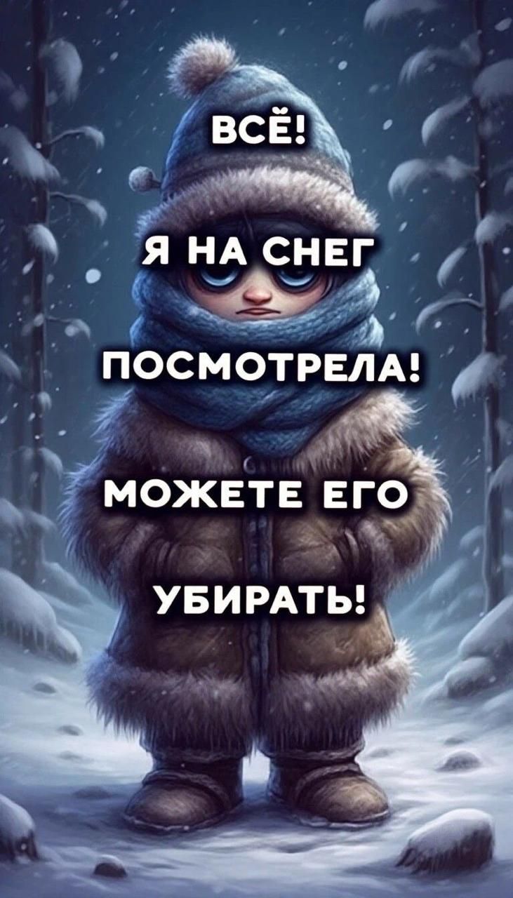 ВСЁ! Я НА СНЕГ ПОСМОТРЕЛА! МОЖЕТЕ ЕГО УБИРАТЬ!