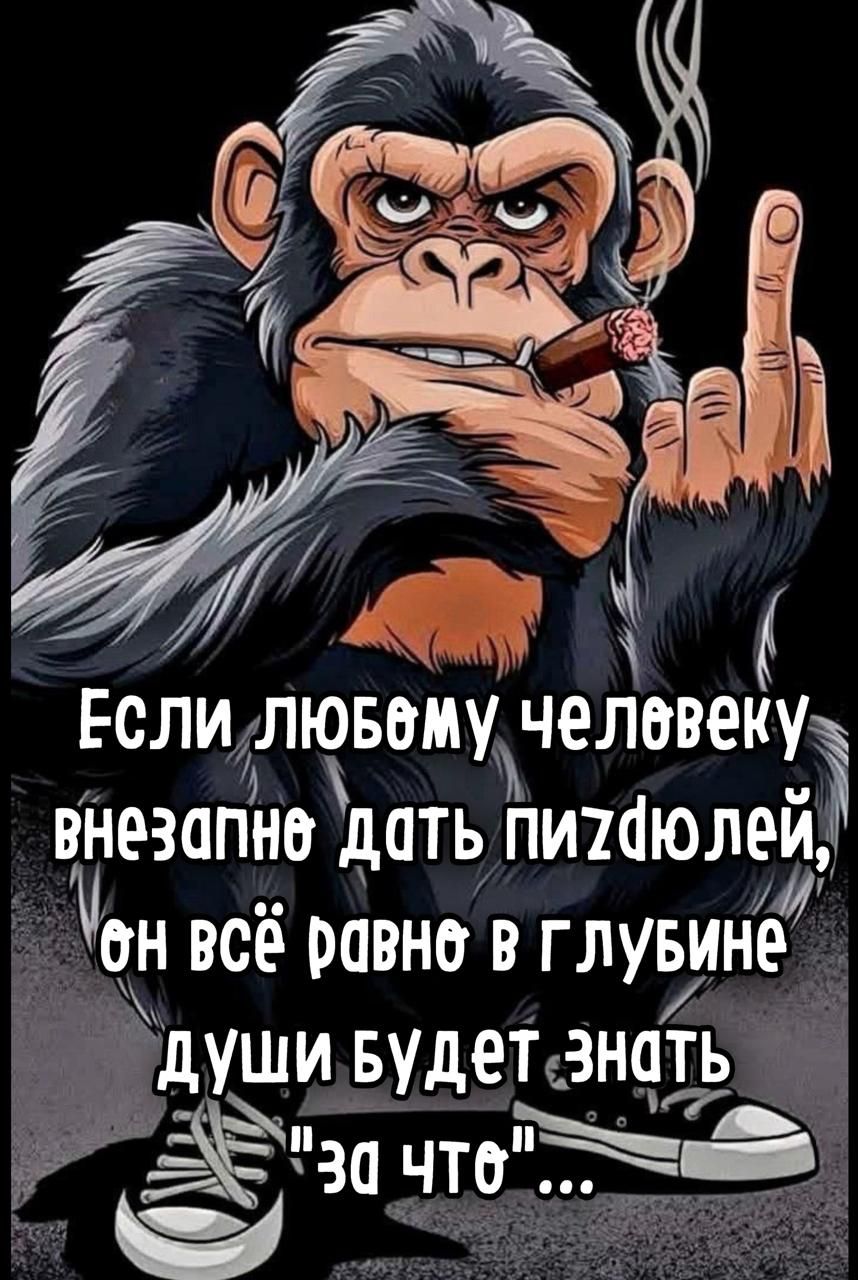 Если любому человеку внезапно дать пиздюлей, он всё равно в глубине души будет знать 