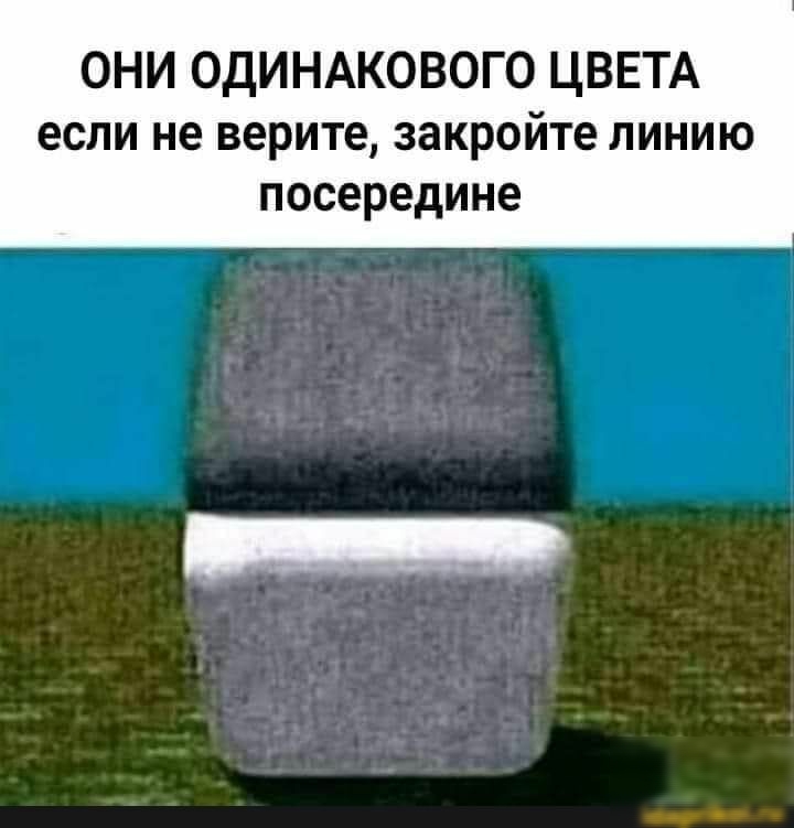 ОНИ ОДИНАКОВОГО ЦВЕТА если не ВЕРИТЕ закройте ЛИНИЮ посередине тырпиоУ