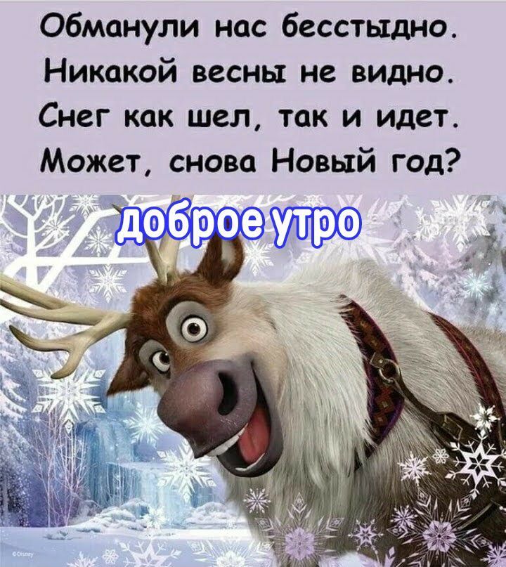 Обманули нас бесстыдно Никакой весны не видно Снег как шел так и идет Может снова Новый год