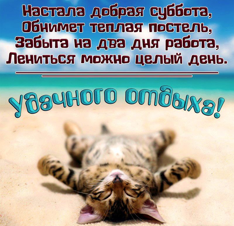 Настала добрая суббота обнимет теплая постель Забыта на два дня разбита Лечиться можно целый день щыюю шштёыхёр