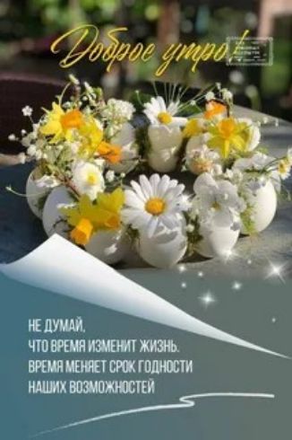 Доброе утро! Не думай, что время изменит жизнь. Время меняет срок годности наших возможностей.