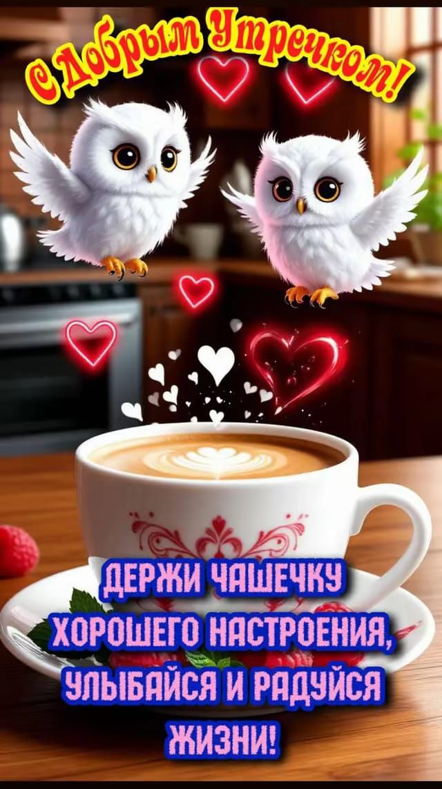С Добрым Утрешком!
ДЕРЖИ ЧАШЕЧКУ ХОРОШЕГО НАСТРОЕНИЯ, УЛЫБАЙСЯ И РАД RUЙСЯ ЖИЗНИ!