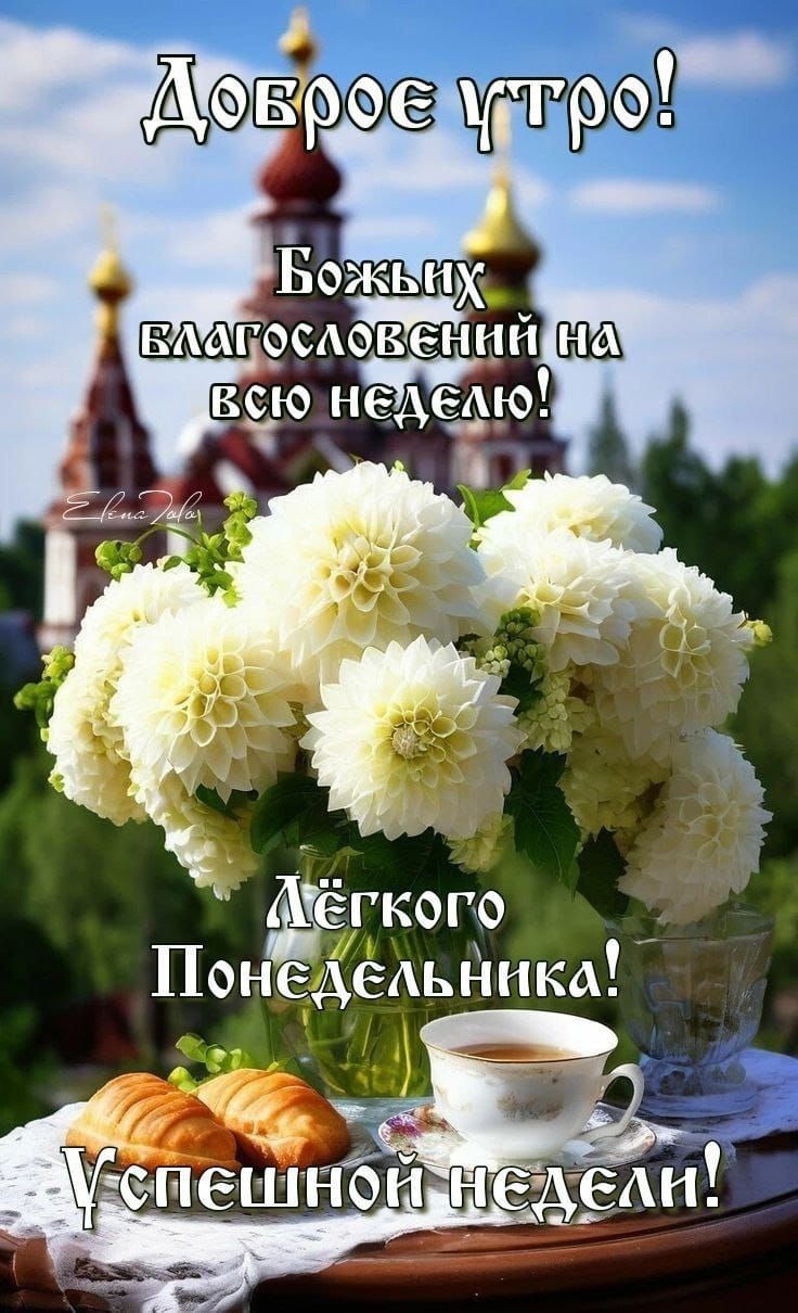 Доброе утро! Божьих благословений на всю неделю! Лёгкого Понедельника! Успешной недели!