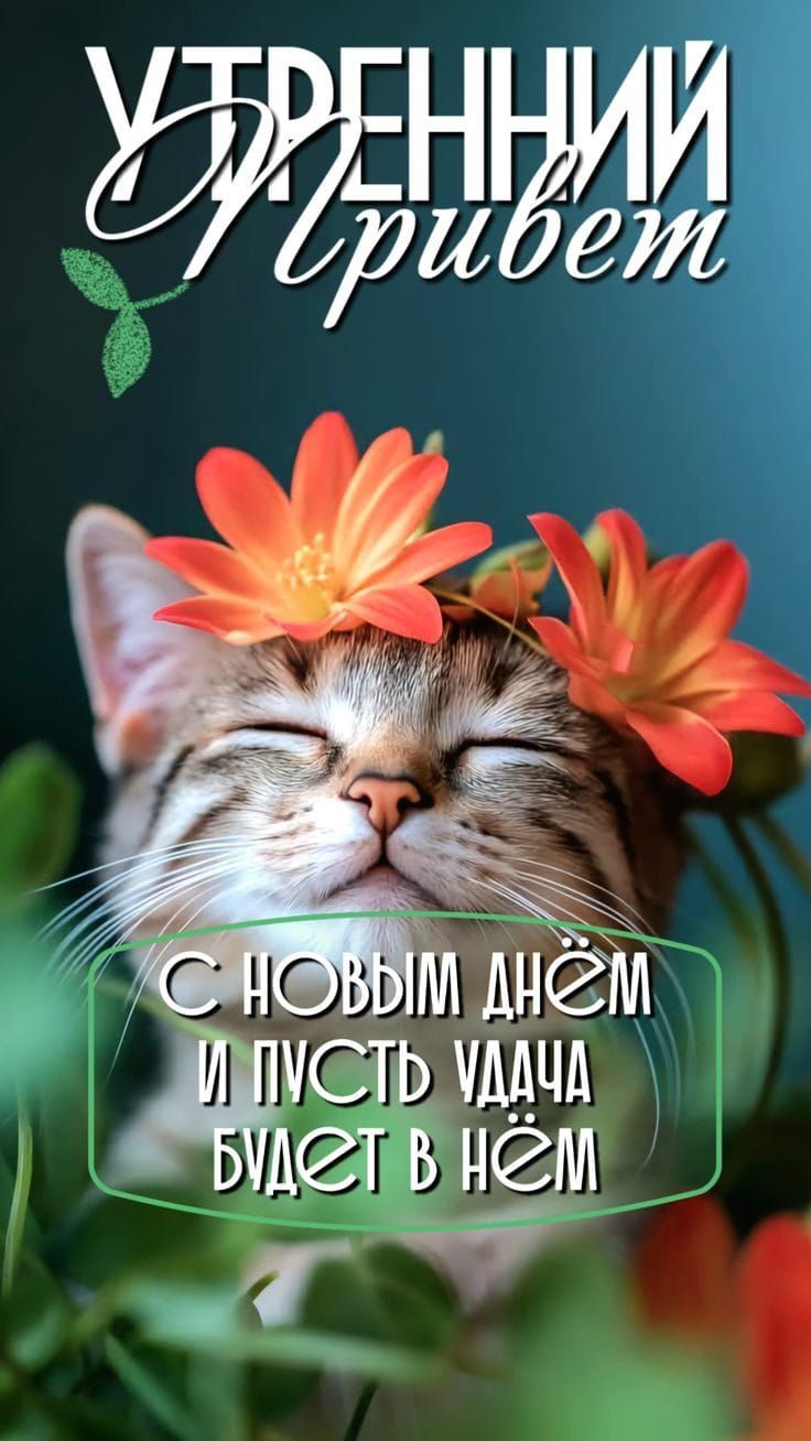 УТРЕННИЙ ПРИВЕТ
С НОВЫМ ДНЁМ
И ПУСТЬ УДАЧА
БУДЕТ В НЁМ