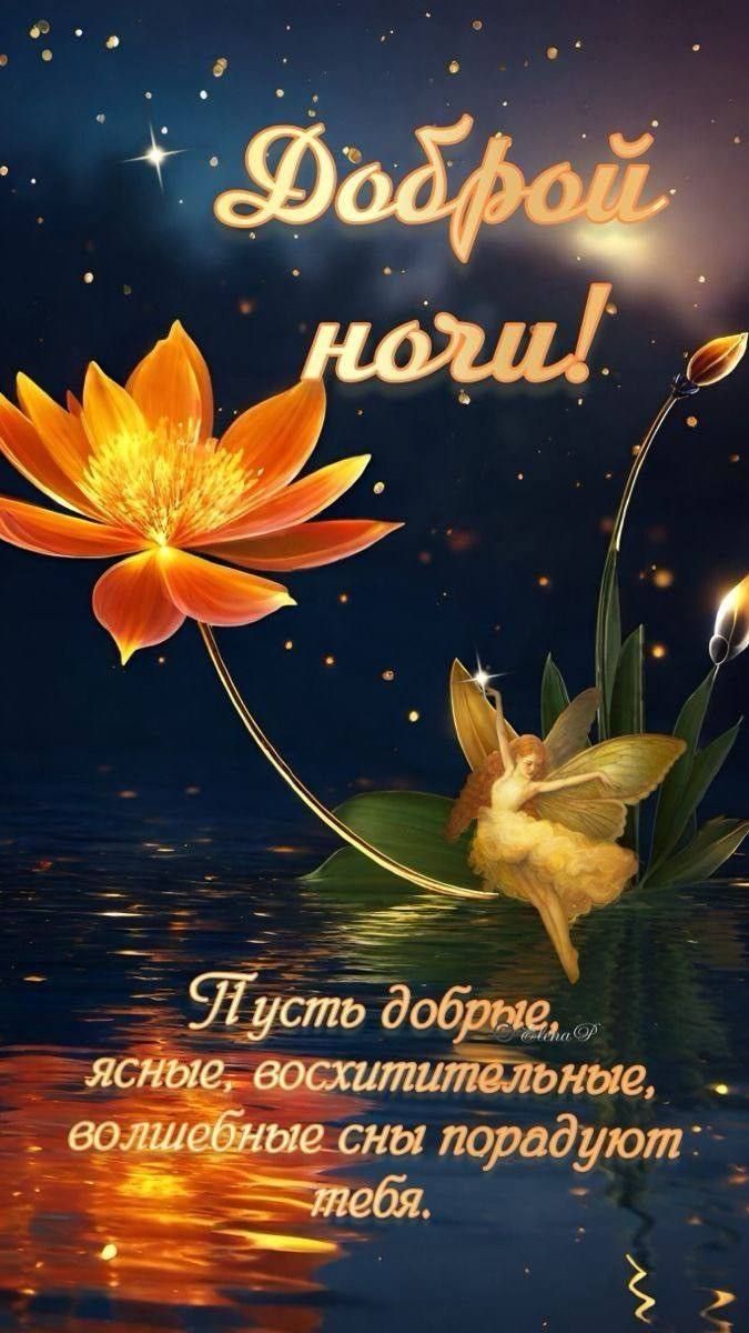Доброй ночи! Пусть добрые, ясные, восхитительные, волшебные сны порадуют тебя.