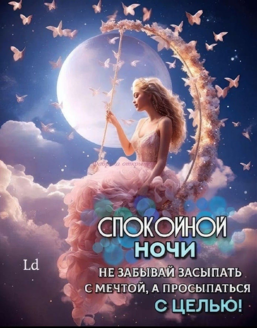 СПОКОЙНОЙ НОЧИ НЕ ЗАБЫВАЙ ЗАСЫПАТЬ С МЕЧТОЙ, А ПРОСНУТЬСЯ С ЦЕЛЬЮ!