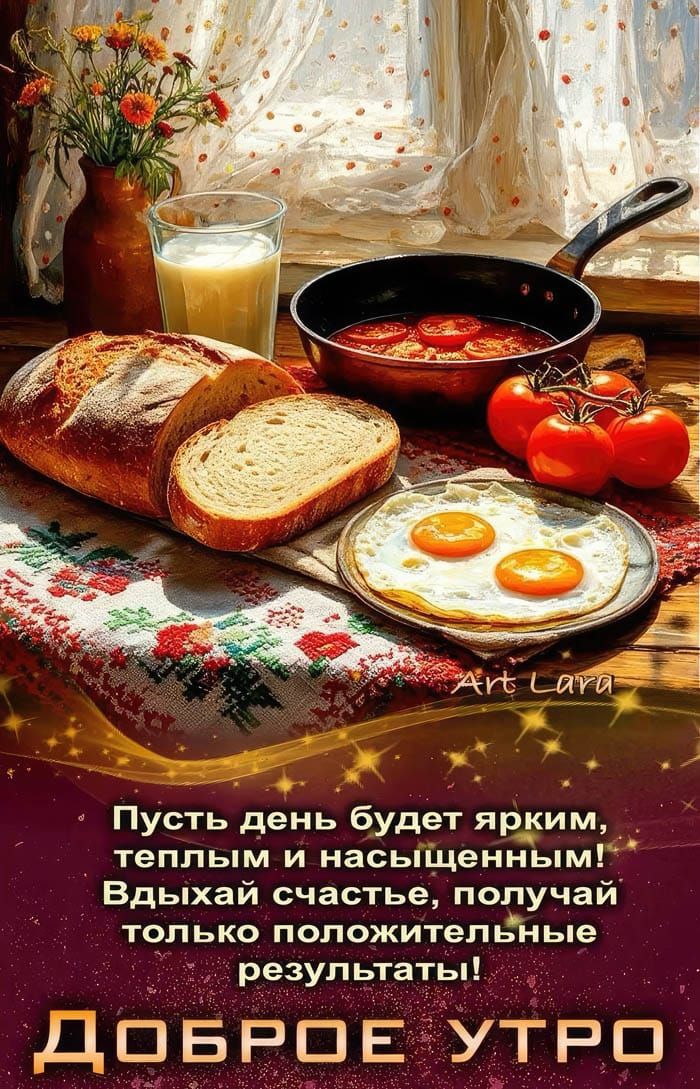 Доброе утро! Пусть день будет ярким, теплым и насыщенным! Вдыхай счастье, получай только положительные результаты!