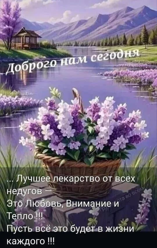 Доброго нам сегодня
.. Лучшее лекарство от всех недугов — Это Любовь, Внимание и Тепло !!!
Пусть всё это будет в жизни каждого !!!