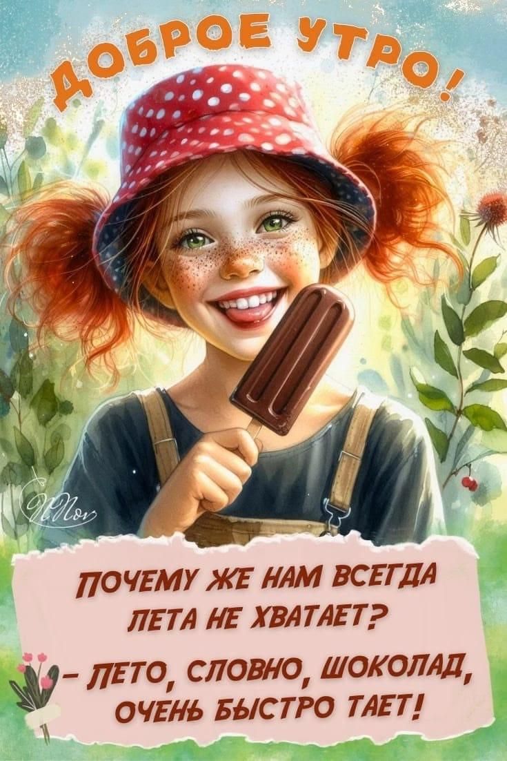 ДОБРОЕ УТРО! ПОЧЕМУ ЖЕ НАМ ВСЕГДА ЛЕТА НЕ ХВАТАЕТ? – ЛЕТО, СЛОВНО, ШОКОЛАД, ОЧЕНЬ БЫСТРО ТАЕТ!