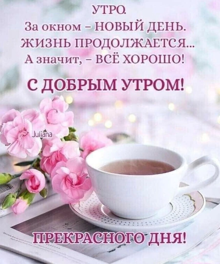 УТРО. За окном – НОВЫЙ ДЕНЬ. ЖИЗНЬ ПРОДОЛЖАЕТСЯ... А значит, – ВСЁ ХОРОШО! С ДОБРЫМ УТРОМ! ПРЕКРАСНОГО ДНЯ!