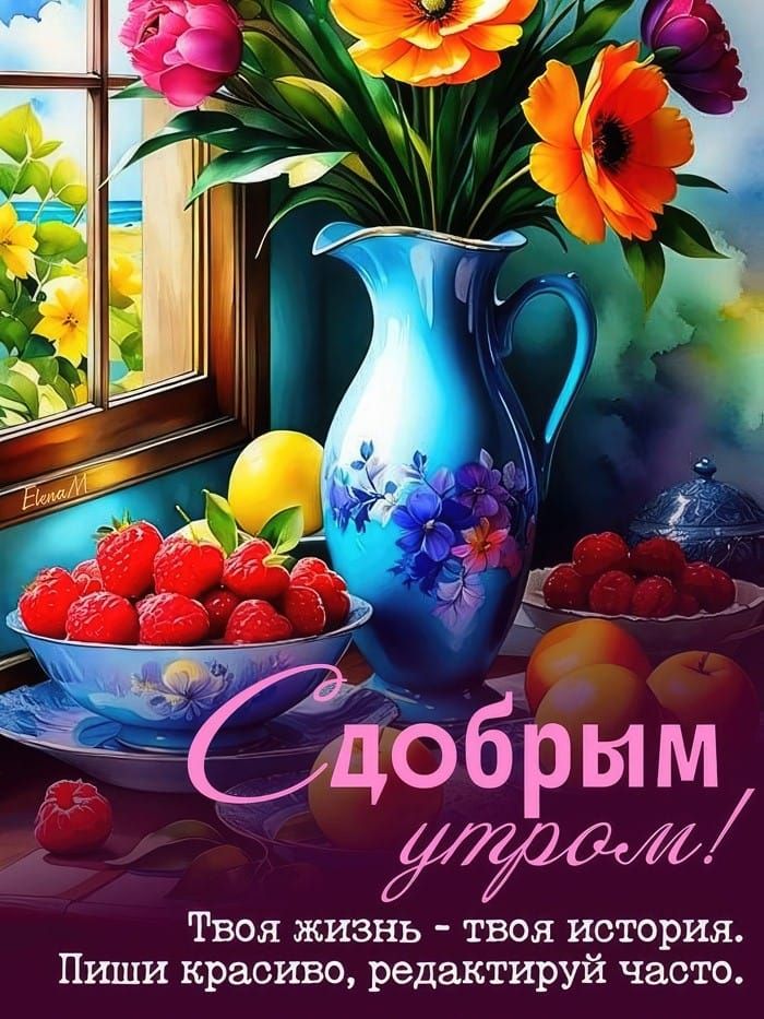 С добрым утром! Твоя жизнь - твоя история. Пиши красиво, редактируй часто.