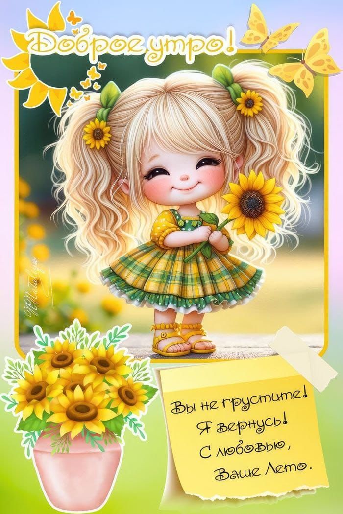 Доброе утро! Вы не грустите! Я вернусь! С любовью, Ваше Лето.