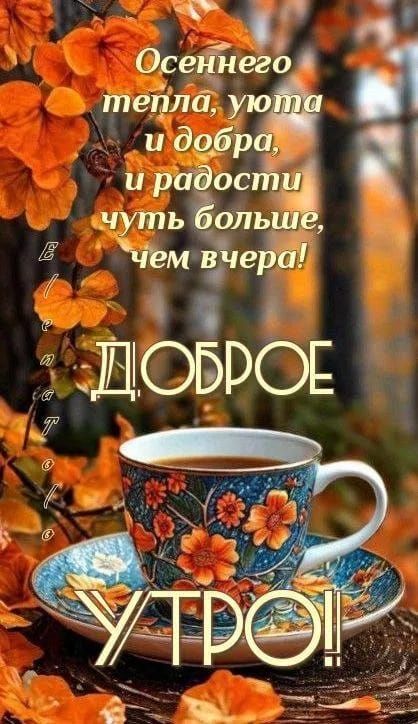 Осеннего тепла, уюта и добра, и радости чуть больше, чем вчера! ДОБРОЕ УТРО!