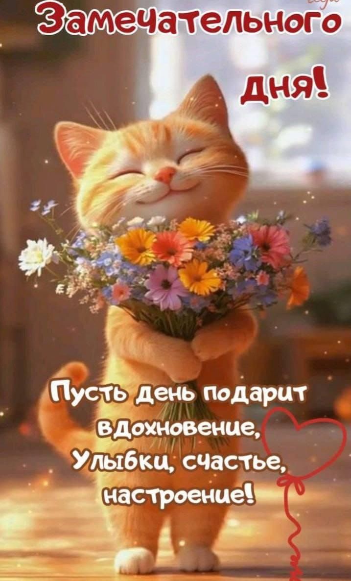 Замечательного дня!
Пусть день подарит вдохновение, Улыбки, счастье, настроение!