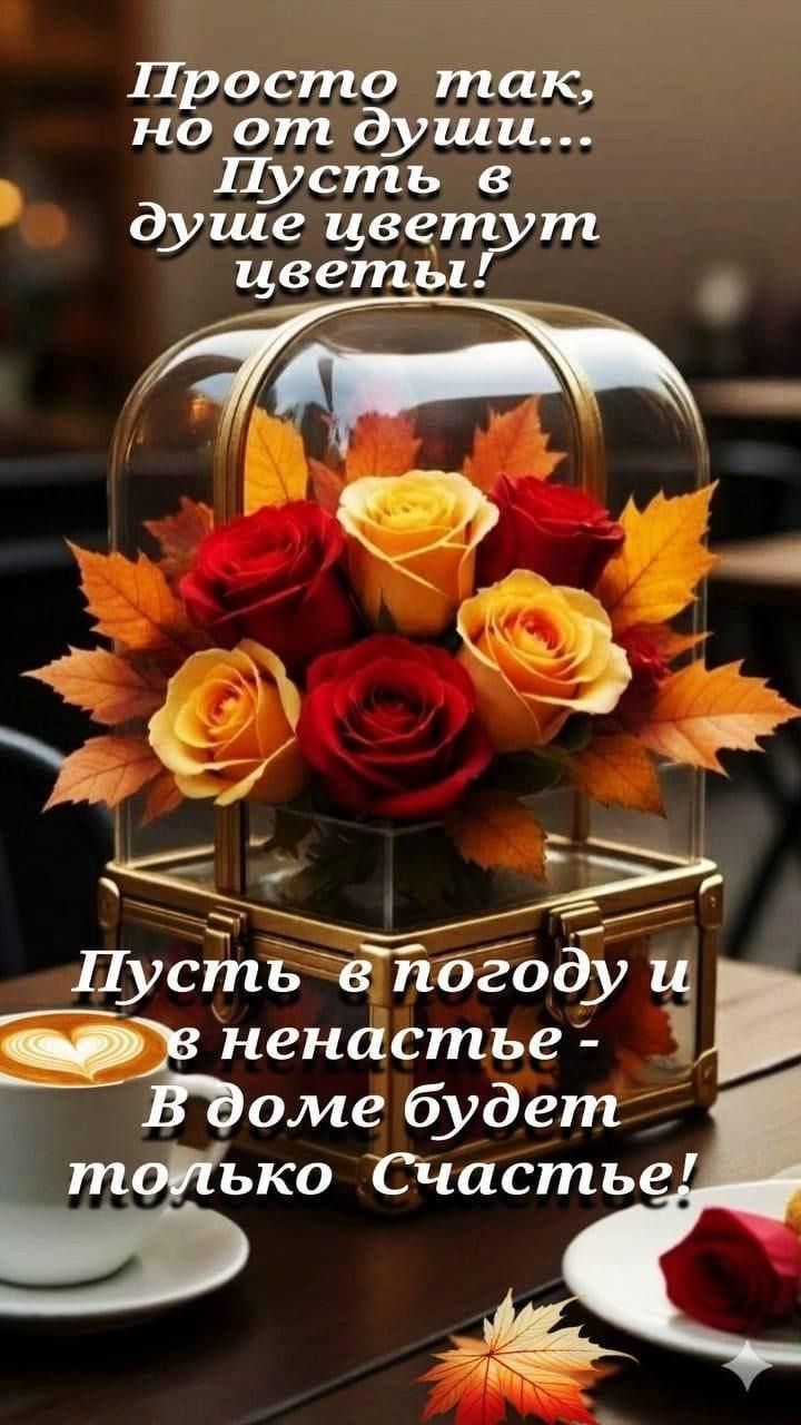 Просто так, но от души... Пусть в душе цветут цветы! Пусть в погодy и в ненастье - в доме будет только счастье!
