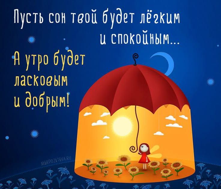 Пусть сон твой будет лёгким и спокойным... А утро будет ласковым и добрым!