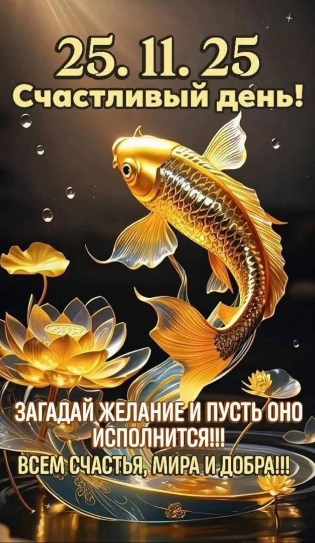 25.11.25 Счастливый день! ЗАГАДАЙ ЖЕЛАНИЕ И ПУСТЬ ОНО ИСПОЛНИТСЯ!!! ВСЕМ СЧАСТЬЯ, МИРА И ДОБРА!!!