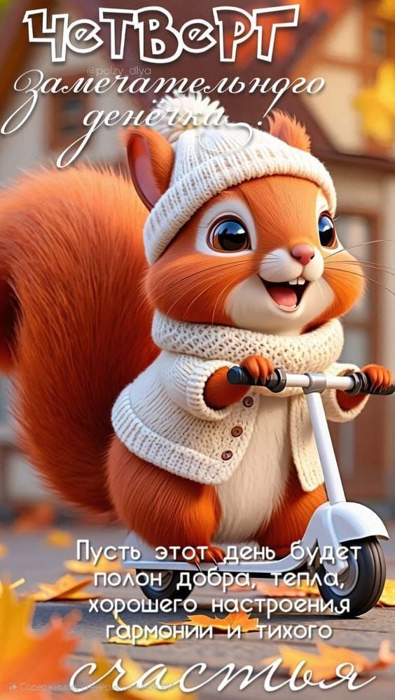 Четверг замечательного дня. Пусть этот день будет полон добра, тепла, хорошего настроения, гармонии и тихого счастья.