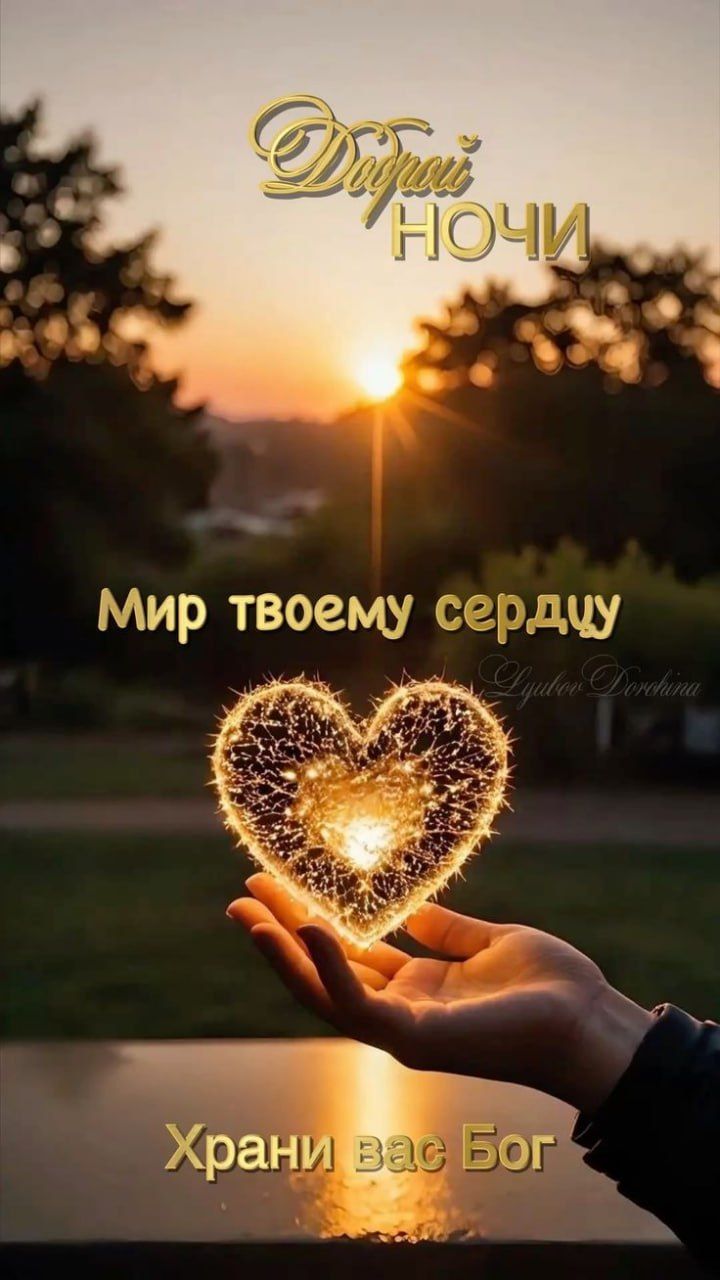 Доброй ночи
Мир твоему сердцу
Храни вас Бог