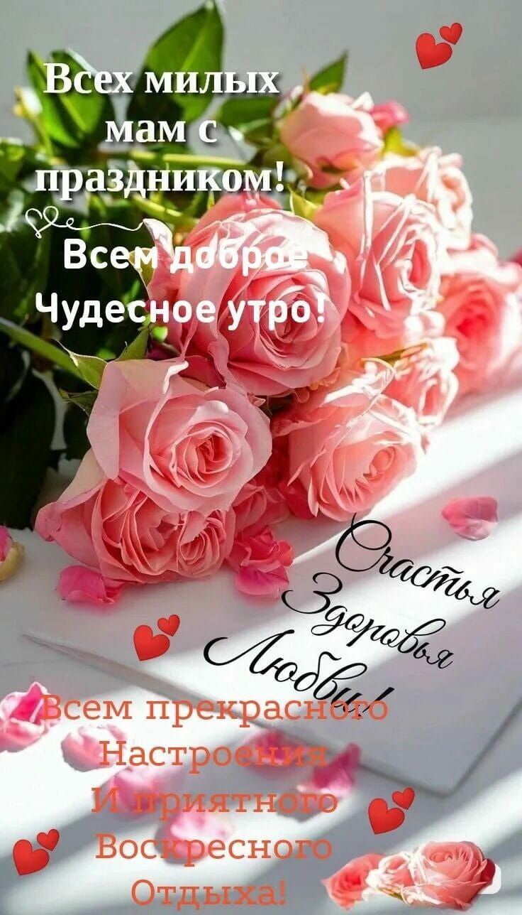 Всех милых мам с праздником! Всем добра! Чудесное утро! Счастья Здоровья Любви Настроения И приятного Воскресного отдыха!