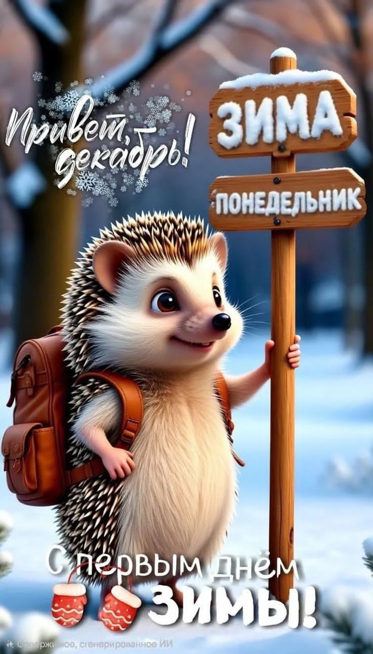 Привет, декабрь! ЗИМА ПОНЕДЕЛЬНИК С первым днём ЗИМЫ!