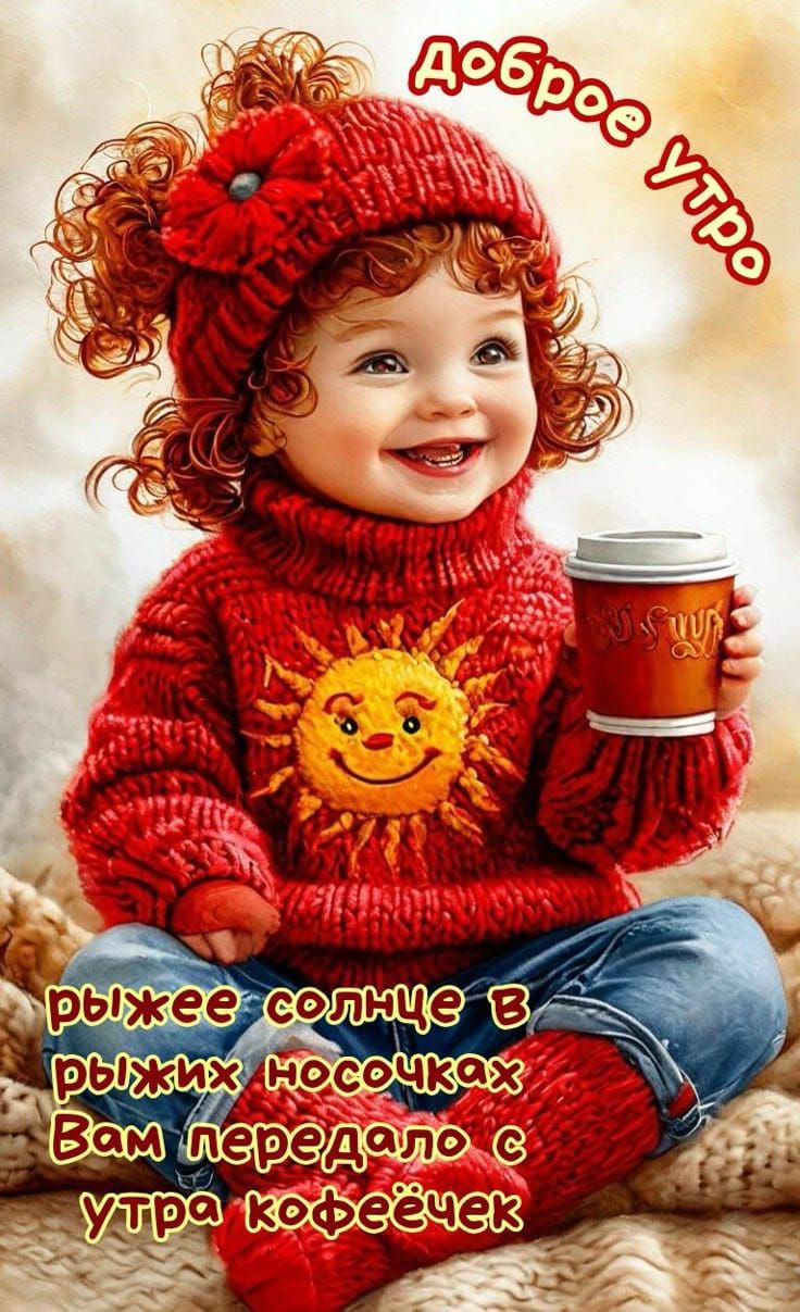 Доброе утро. рыжее солнце в рыжих носочках вам передало с утра кофейечек