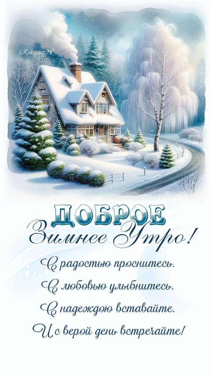 Доброе зимнее утро! С радостью просыпайтесь. С любовью улыбнитесь. С надеждой вставайте. И с верой день встречайте!