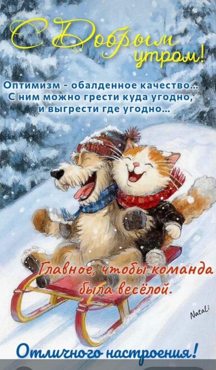 С Добрым утром! Оптимизм - обалденное качество... С ним можно грести куда угодно, и выгрести где угодно... Главное, чтобы команда была весёлой. Отличного настроения!