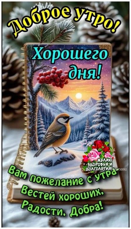 Доброе утро! Хорошего дня! Вам пожелание с утра: Вестей хороших, Радости, Добра! Желаю здоровья и долголетия.