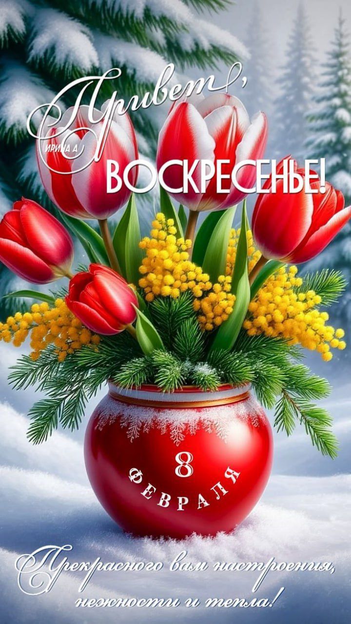 Привет, ВОСКРЕСЕНЬЕ! 8 ФЕВРАЛЯ Прекрасного вам настроения, нежности и тепла!