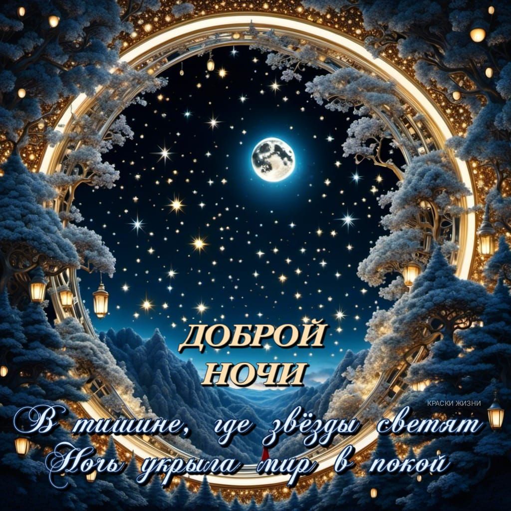 ДОБРОЙ НОЧИ
В тишине, где звезды сияют
Ночь укрыла мир в покой