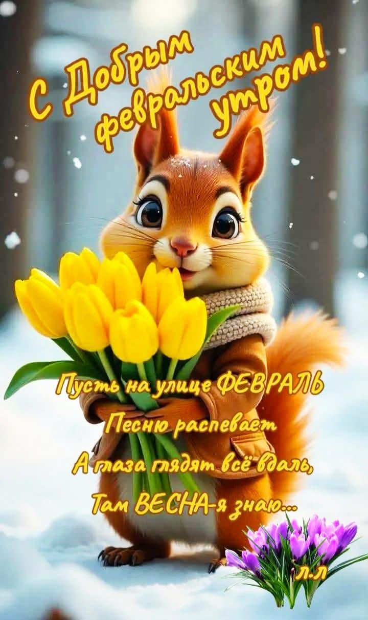 С Добрым февральским утром! Пусть на улице ФЕВРАЛЬ Песню распевает. А глаза глядят всё валь, Там ВЕСНА-я знаю...