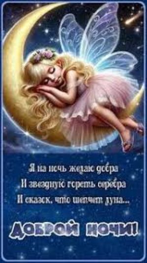 Я на ночь желаю добра И звездную горсть серебра И сказок, что шепчет луна... Доброй ночи!