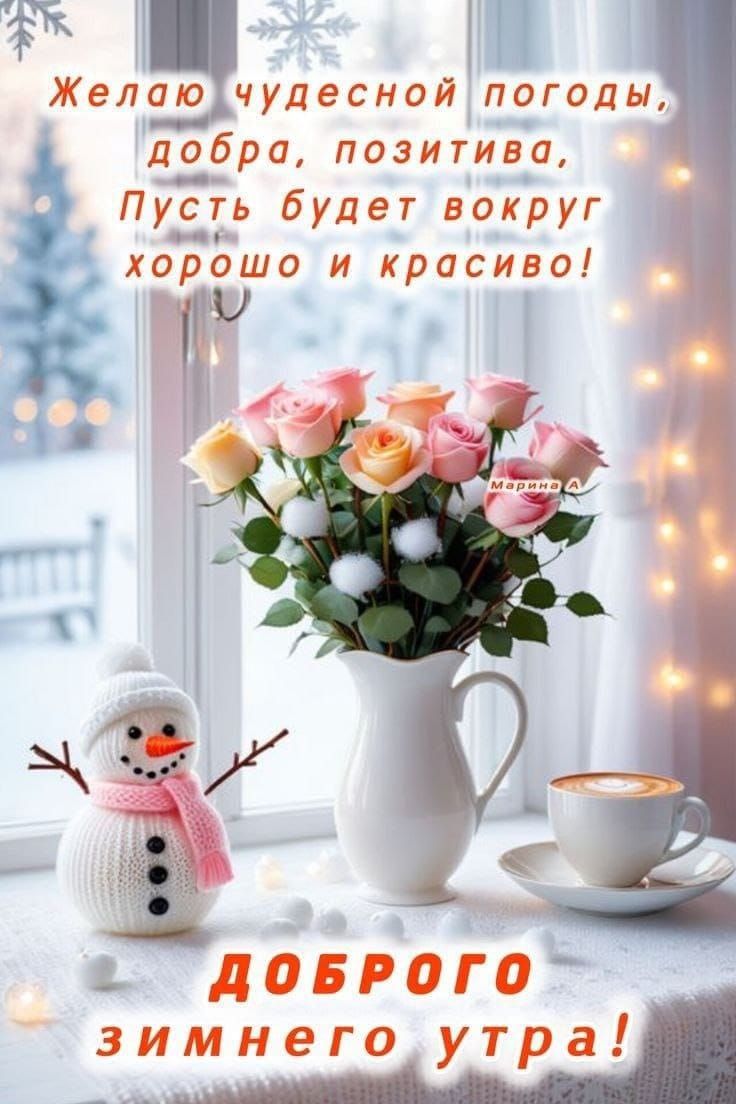 Желаю чудесной погоды, добра, позитива, Пусть будет вокруг хорошо и красиво! ДОБРОГО зимнего утра!