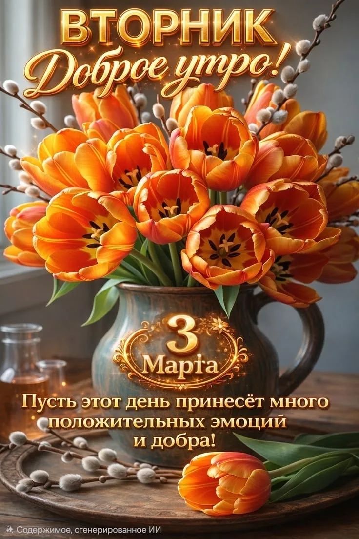 ВТОРНИК Доброе утро! 3 марта Пусть этот день принесёт много положительных эмоций и добра!