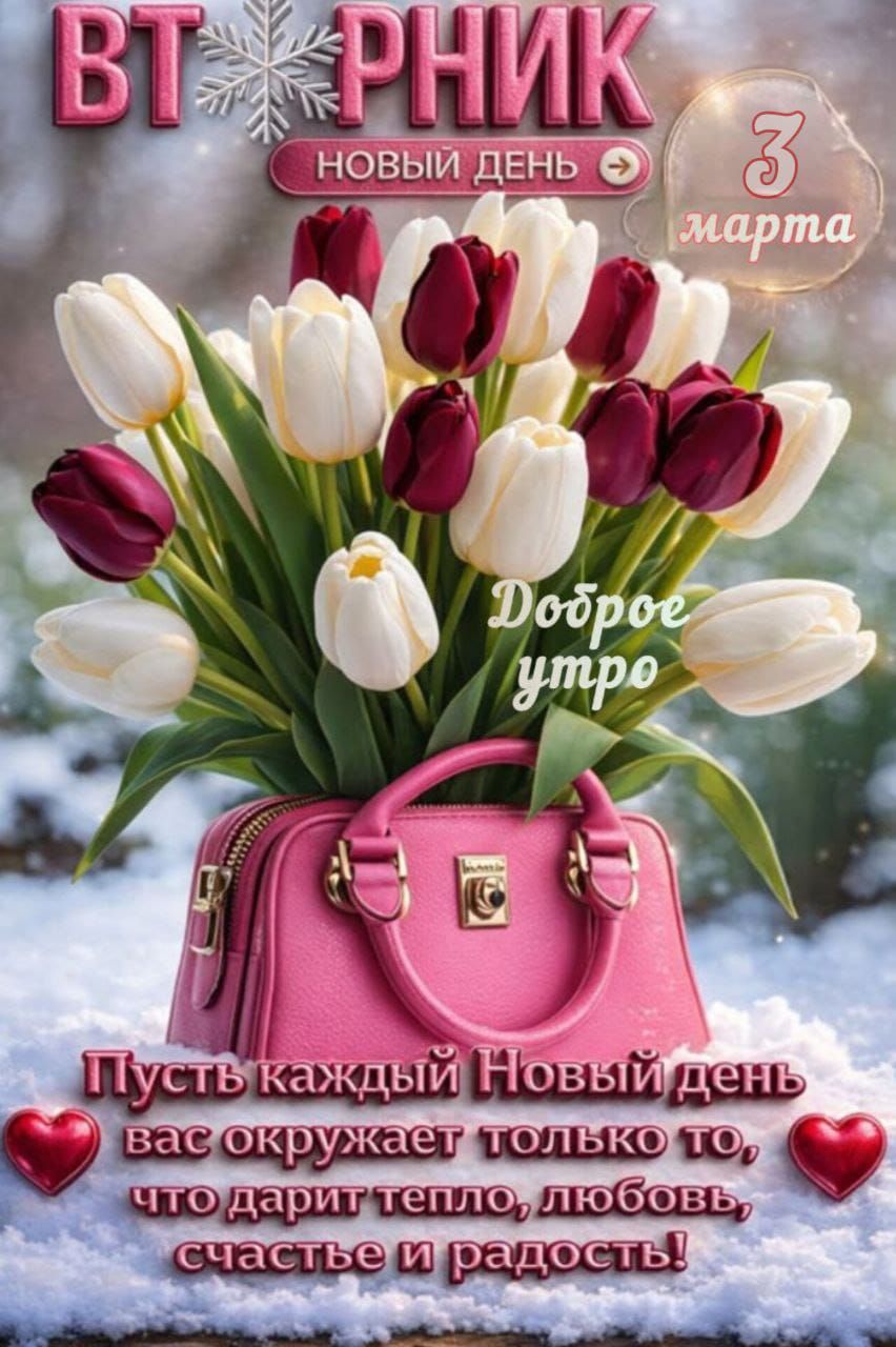 3 марта
Доброе утро
Пусть каждый Новый день вас окружает только то, что дарит тепло, любовь, счастье и радость!