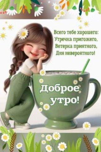 Всего тебе хорошего: Утречка пригожего, Ветерка приятного, Дня невероятного! Доброе утро!
