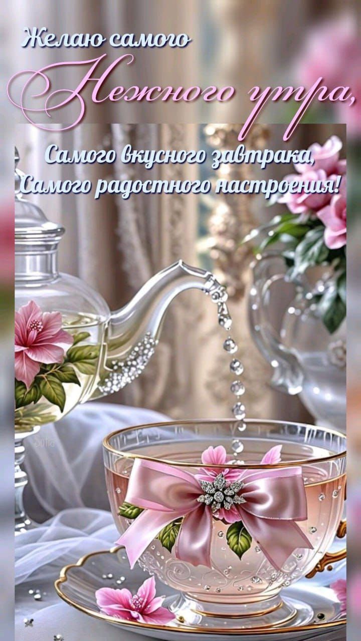 Желаю самого Нежного утра, Самого вкусного завтрака, Самого радостного настроения!