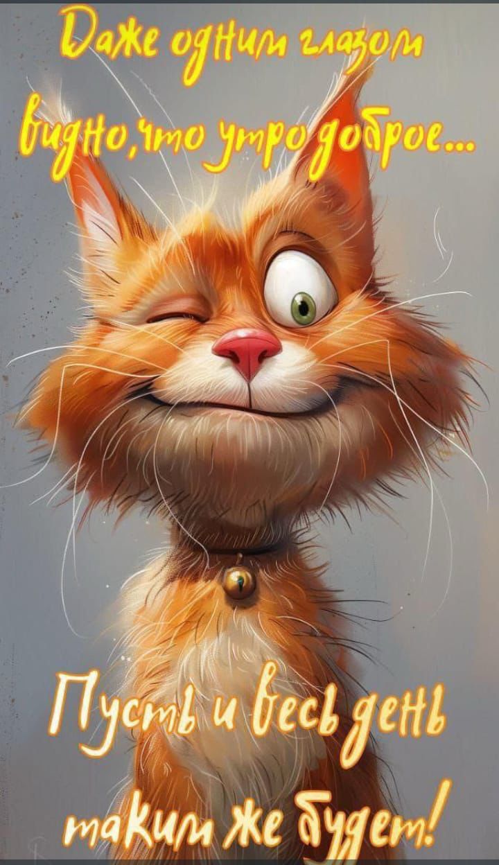 Даже одним глазом видно, что утро доброе... Пусть и весь день таким же будет!