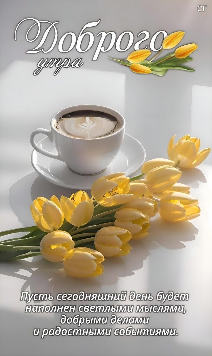 Доброго утра. Пусть сегодняшний день будет наполнен светлыми мыслями, добрыми делами и радостными событиями.