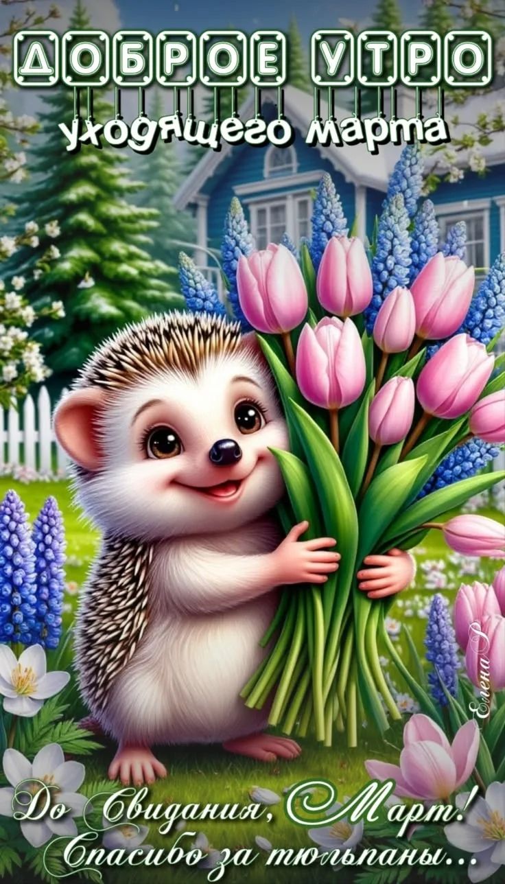 ДОБРОЕ УТРО уходящего марта До Свидания, Март! Спасибо за тюльпаны...