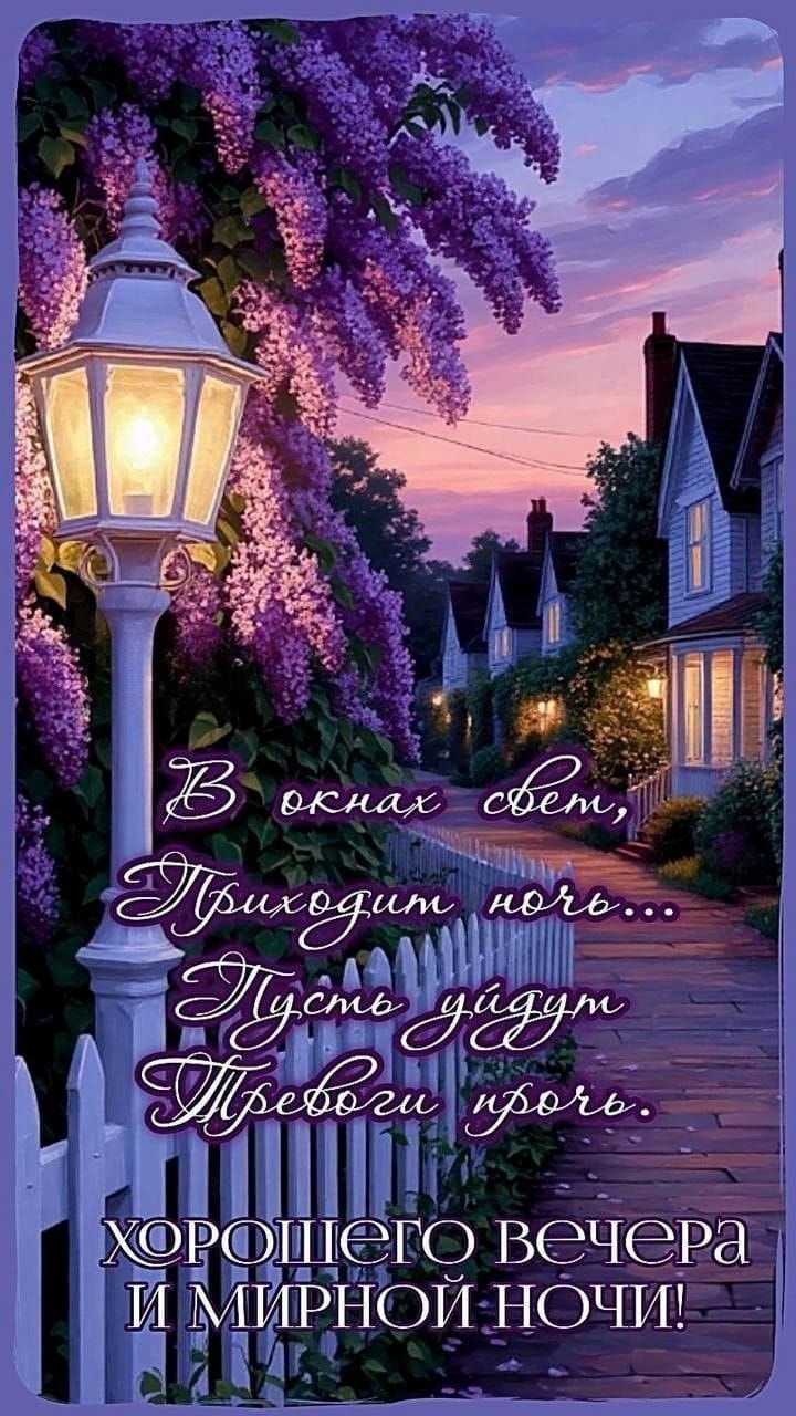 В окнах свет, Приходит ночь... Пусть уйдут Тревоги прочь. ХОРОШЕГО ВЕЧЕРА И МИРНОЙ НОЧИ!