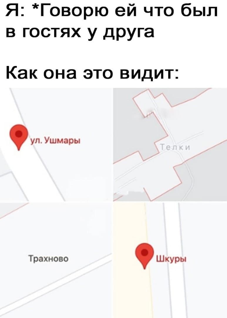 Я Говорю ей что был в гостях у друга Как она это видит Трахново Шкуры